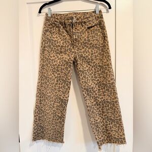 American Eagle Outfitters Leopard Print Straight Leg Jeans